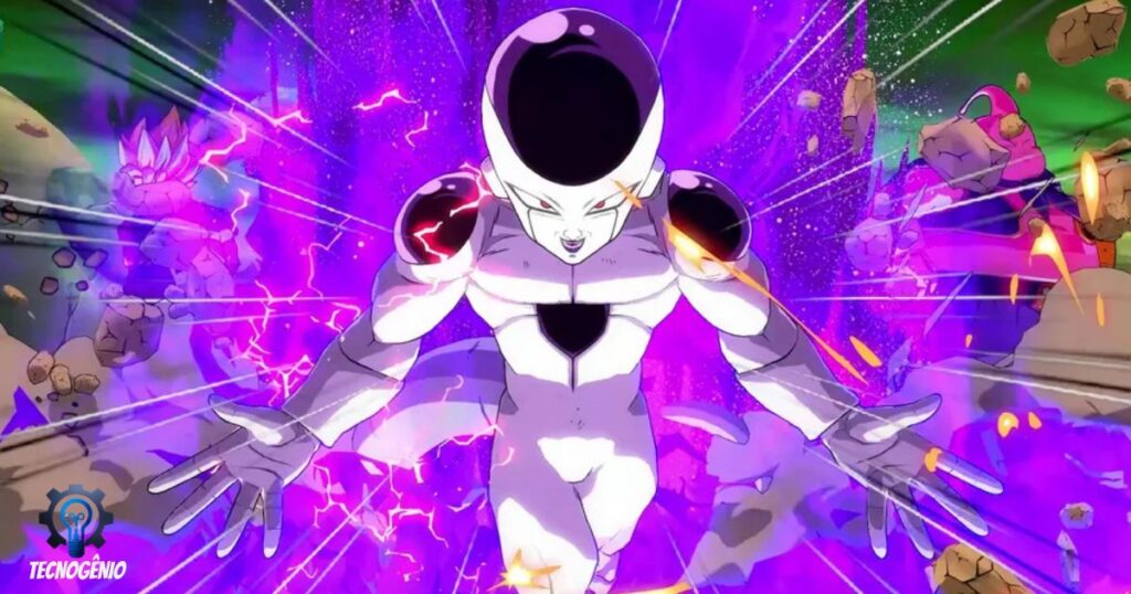 Freeza demonstrando seu poder em Dragon ball