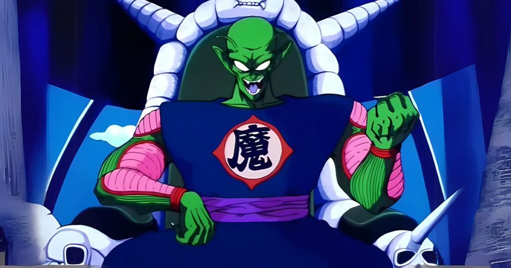 Rei Piccolo Daimaoh sentado em seu trono de caveira