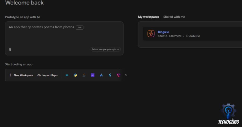 imagem mostra por dentro do google Firebase após realiza Loging com a conta do google pronto para realizar desenvolvimento de aplicativos