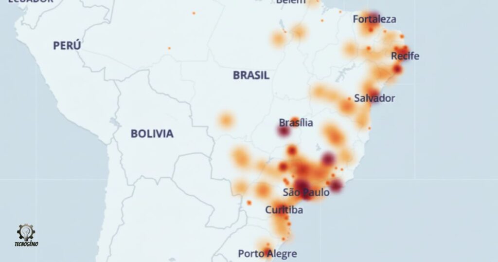 mapa do Brasil - mostra instabilidade no banco Bradesco