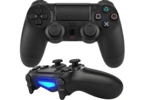 Controle Sem Fio Bluetooth para PS4 Redfin preto compatível com Playstation 4, PC e Smart TV.